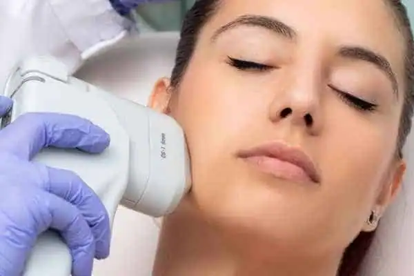 HIFU - Breakthrough in Anti - ageing 1 Image of woman having HIFU Sandwich treatment