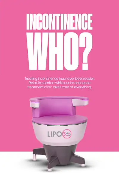 LIPO360 EMS Chair Can Help with Urinary Incontinence 2 Image of a urinary incontinence treatment seat Sandwich